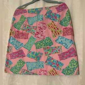 Vintage Lilly Pulitzer Pink and Green A-Line Mini Skirt
